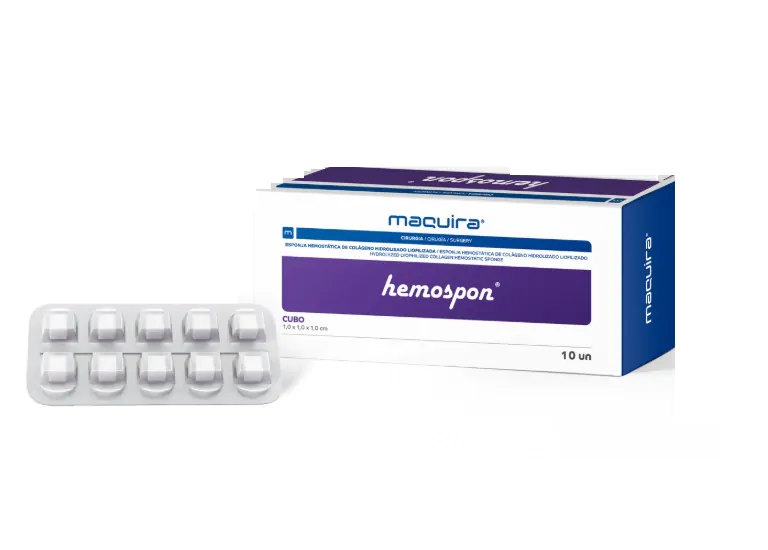 Esponja Hemostática Hemospon cx c/10 unids. - Maquira